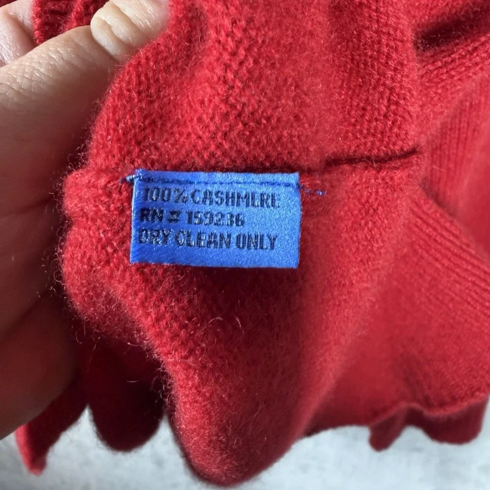 J. McLaughlin Oversized Red Cashmere Sweater Size XL Luxury Old Money Capsule